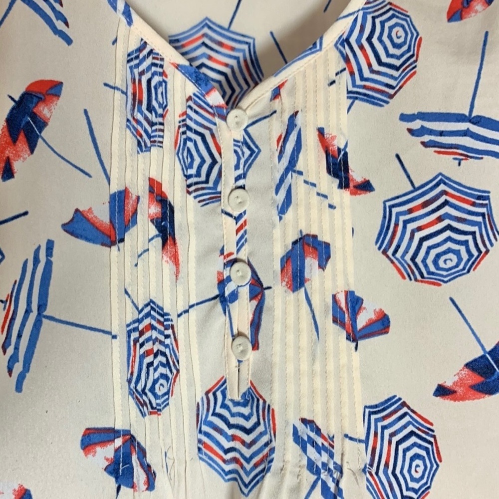 Talbots Plus Beach Umbrella Flutter Sleeve Blouse - image 7